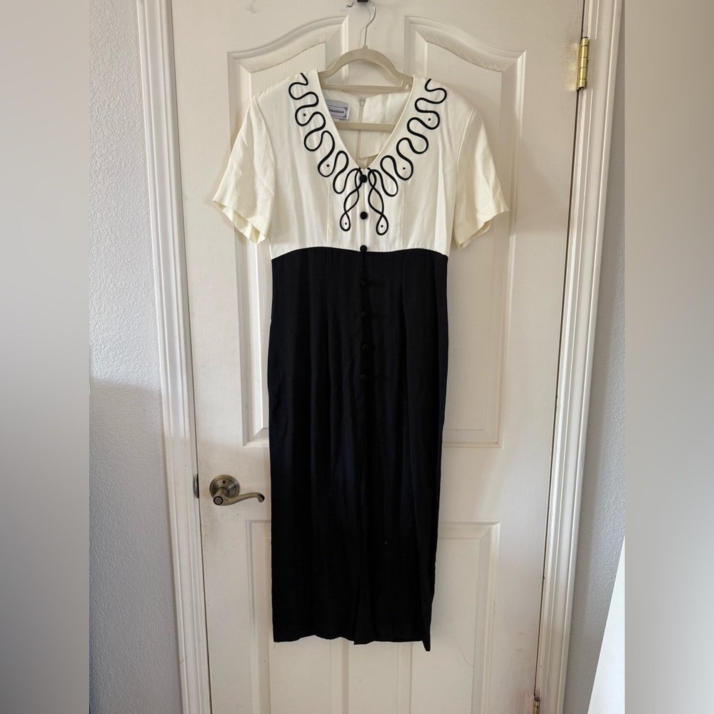 Vintage Elegant Black and White Dress
